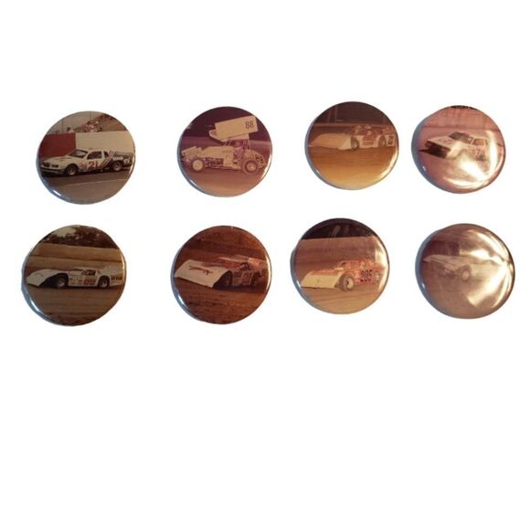 Racing Pinback Buttons (8) - Picture 1 of 12